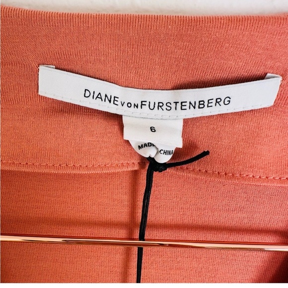 NWT Diane Von Furstenberg Terra Cotta Silk Blend Wrap Dress - Picture 7 of 8
